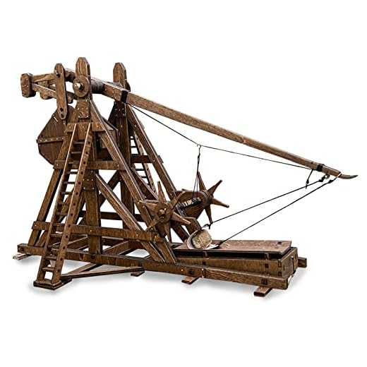 YAQUMW The Mini Counterweight Trebuchet Europe Medieval Siege Equipment Chariot Catapult Weapons DIY 3D Wooden Puzzles Model Kits for Adults STEM Projects Tabletop Toy