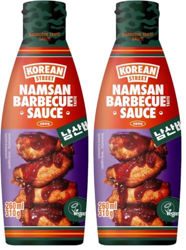 [Korean Street] Coreano Salsa Barbacoa Smoky (310g)- Salsa asiática multifuncional (Dulce y Umami), para bistec, hamburguesas - hecha en Corea, Vegetariana, sin GMO (Paquete de 2)