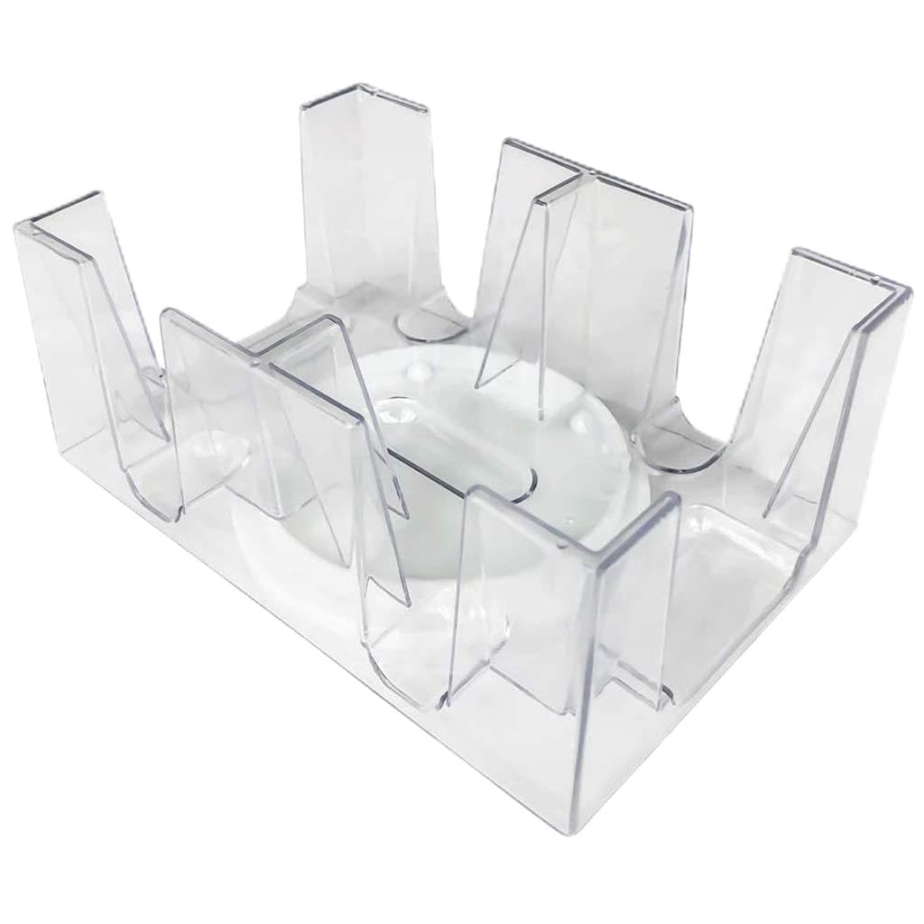 Tarjetero giratorio de 2/6 barajas, bandeja transparente para cartas de juego de canasta giratoria, soporte para cartas de juego