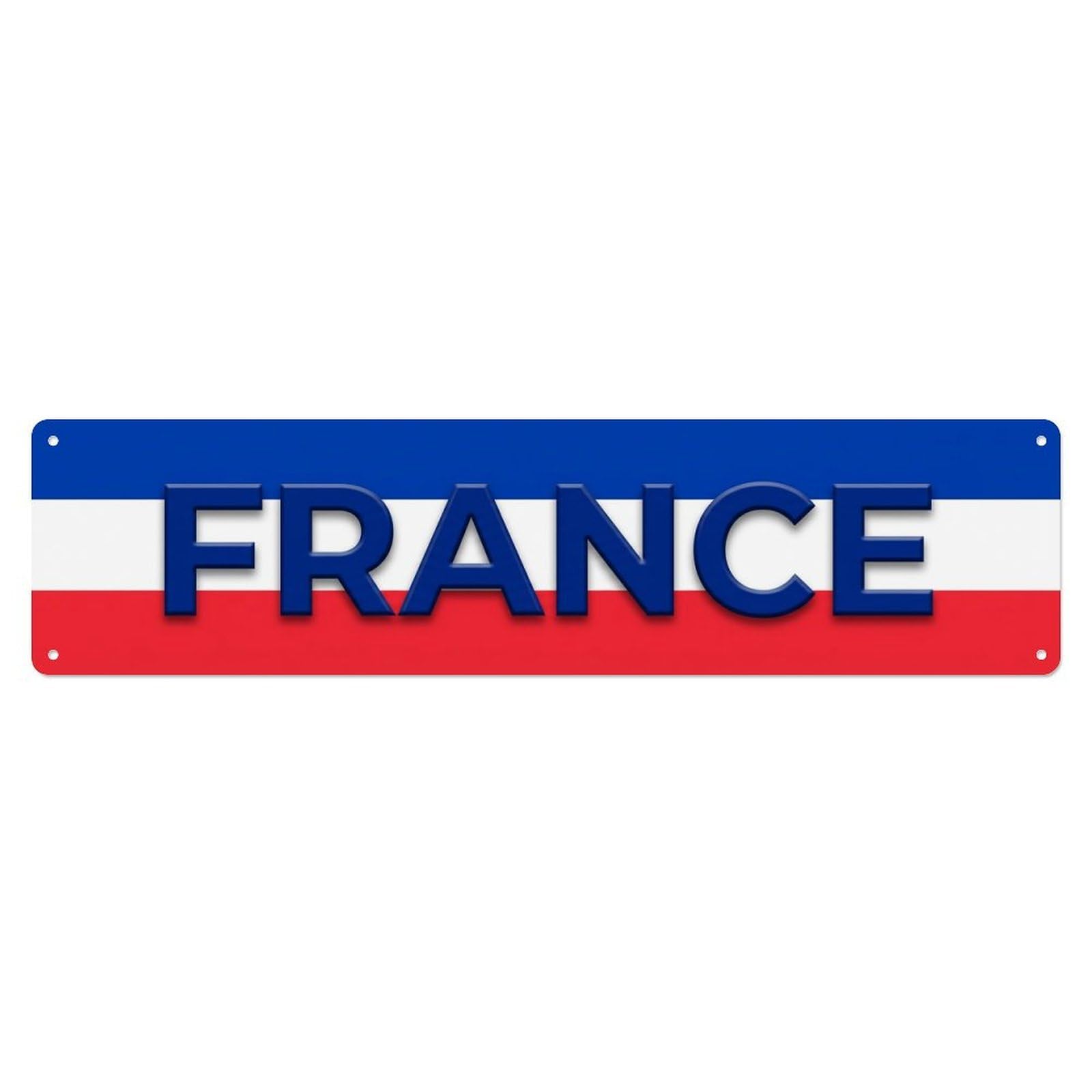 Vintage France Flag Pattern Metal Tin Sign