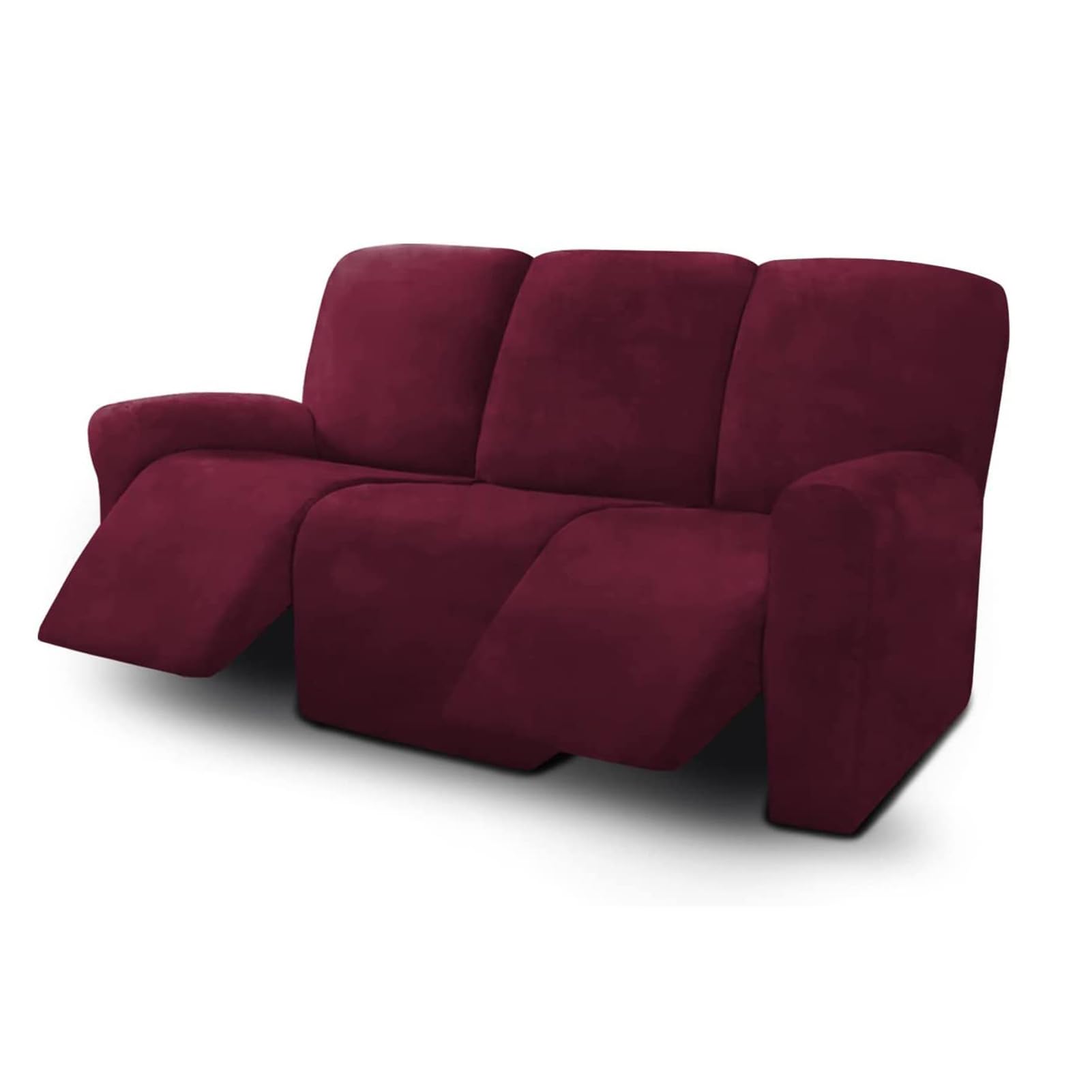 WJHDWYD 3 Seater Sofa Cover Reclining Sofa Cover 8 Pieces Stretch Sectional Sofa Slipcover for Reclining Furniture Protection 3 Sofa Slipcovers Plush Sofa Cover(Rosso)