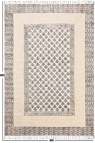 Tapis de sol en coton lavable grand format imprimé floral