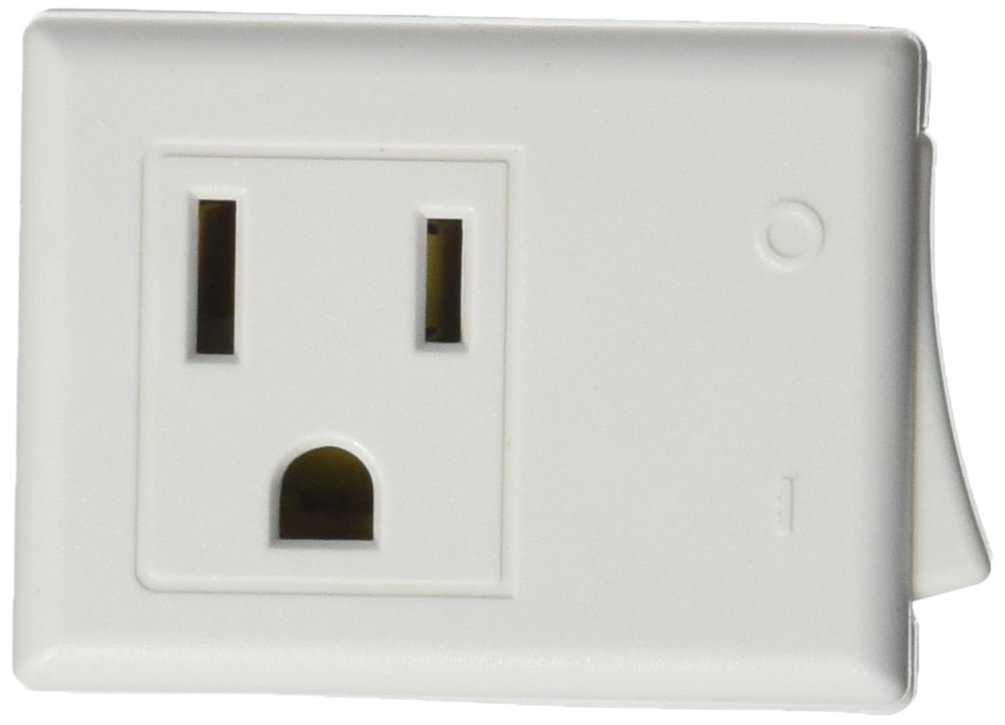 Leviton 1470-W 15 Amp, 125-Volt AC 3-Wire Grounded Switch Tap with ON/OFF Button, White - 6 Pack