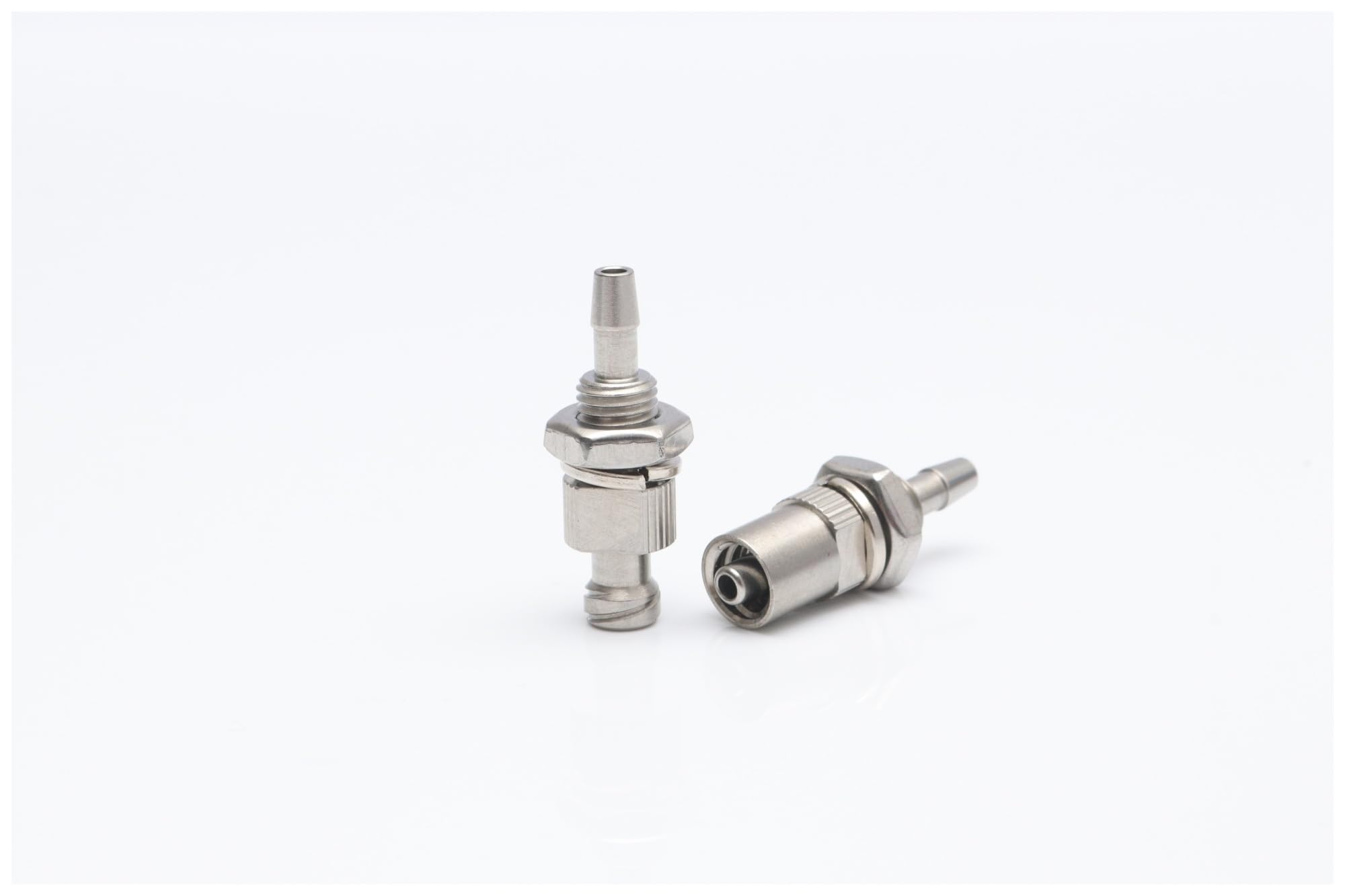Widerhaken for männlichen/weiblichen Luer-Lock-Anschluss mit Ringmutter | Luer-Lock-Anschluss aus Metall for Schlauch- und Rohrverbindungen.(A set,Barb diameter4.7mm)