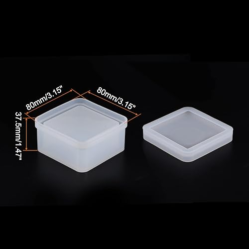 Miniatura 2 de HARFINGTON 3 piezas de caja de joyería, molde cuadrado de silicona para almacenamiento epoxi con tapa para manualidades de resina