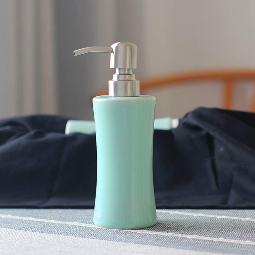 CaihongweiCeladon Ceramics Creative Soap Dispenser with Pump Hand Sanitizer Bottle Lotion Jar Liquid Bottle Housewares for Bathroom (Color : B)