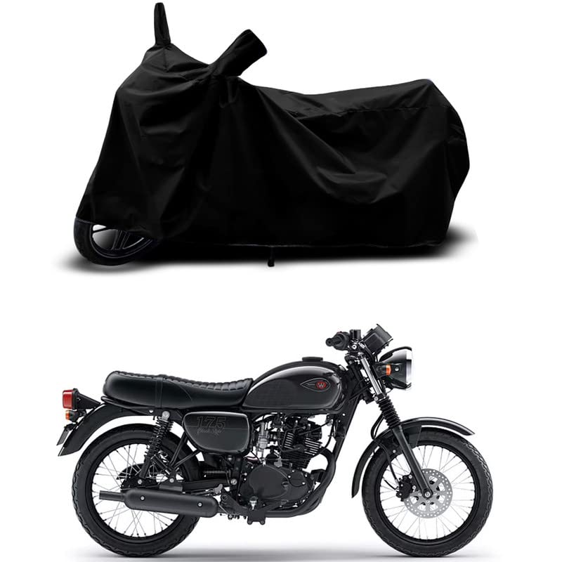 Image of 100% Scratchproof /UV-Rays /Heat Protection /Birds Dropping /Water Resistant /Dust Proof /Waterproof /Full Bike Scooty Two Wheeler Body Cover Compatible for W175 STD All Varients[Black]