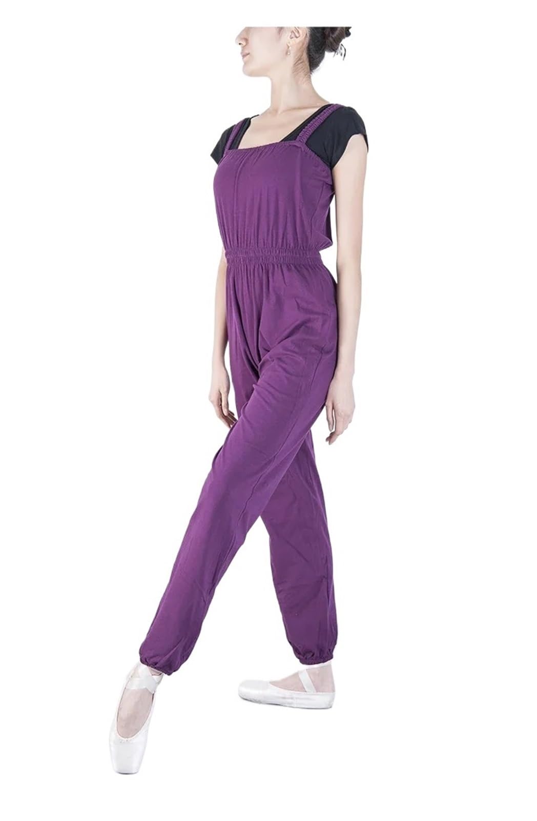 Pantalones De Baile para Mujer Mallas de Ballet for Mujer Ropa de práctica de Danza de Ballet Pantalones de Baile/Yoga/Movimiento Pantalones de Pierna Mono para Entrenamiento De Baile(Black,S)