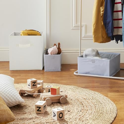 Panier de rangement blanc 27x27x27 pour meuble cube et étagère de chambre - 4