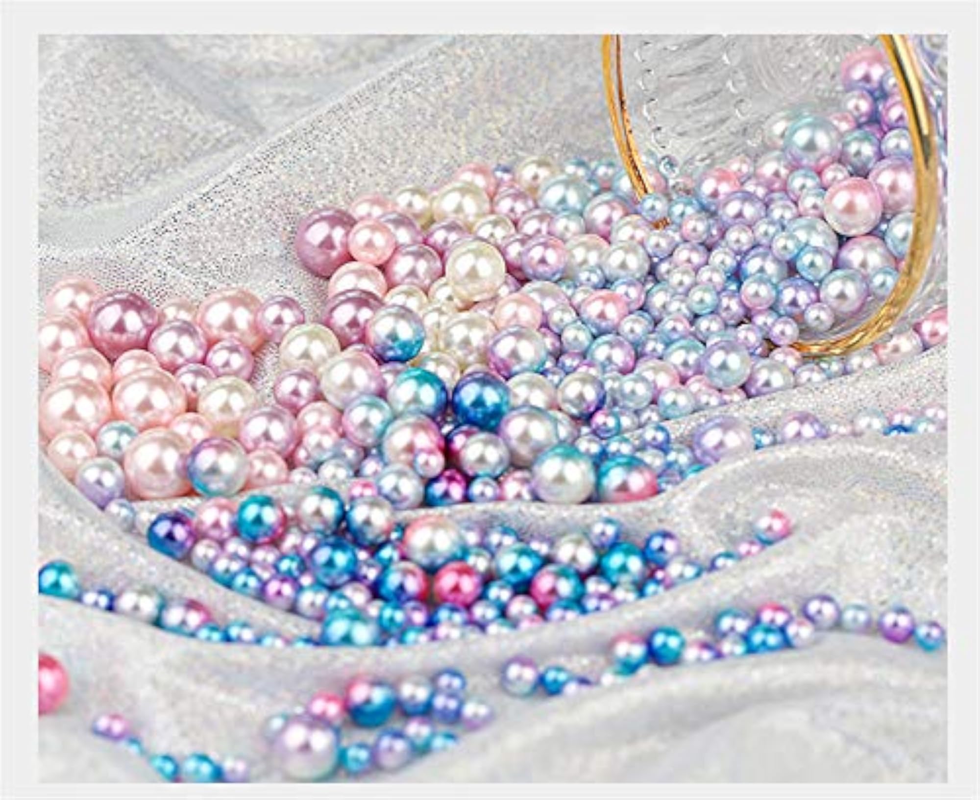 100pcs Mixed Sizes Round Loose Beads, No Hole