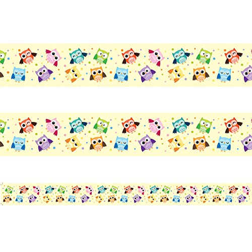 chouettes colorées salle de classe écran bordures/Rogneuse. Lot de 12u00a0metres. Idéal pour soutenir Literacy cours en Primaire pour les écoles et les Bibliothèques