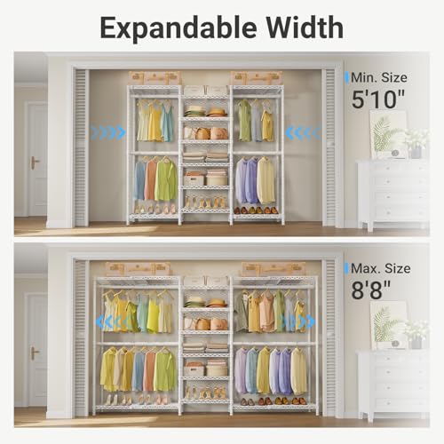 Image of VIPEK X3 Plus Large Expandable Closet Rack Wardrobe Closet Organizer White