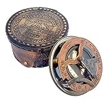 Brass Nautical - Handmade Brass Sundial Compass in Gift Box Sun Dial Watch Navigation