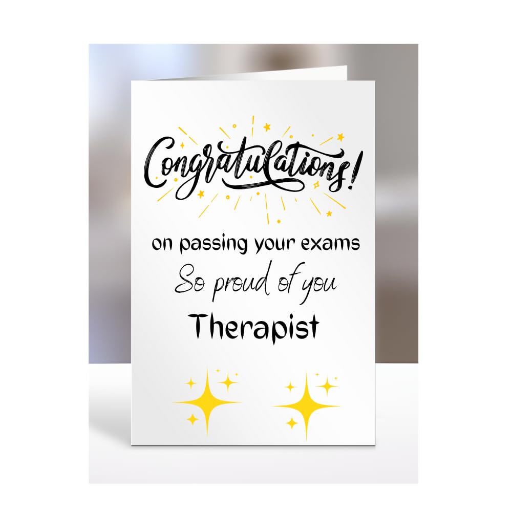 Exam Congratulations Card for Therapist, greetings card, men, women, female, male, him, her, presents for christmas, on passing your exams, A5-96_197