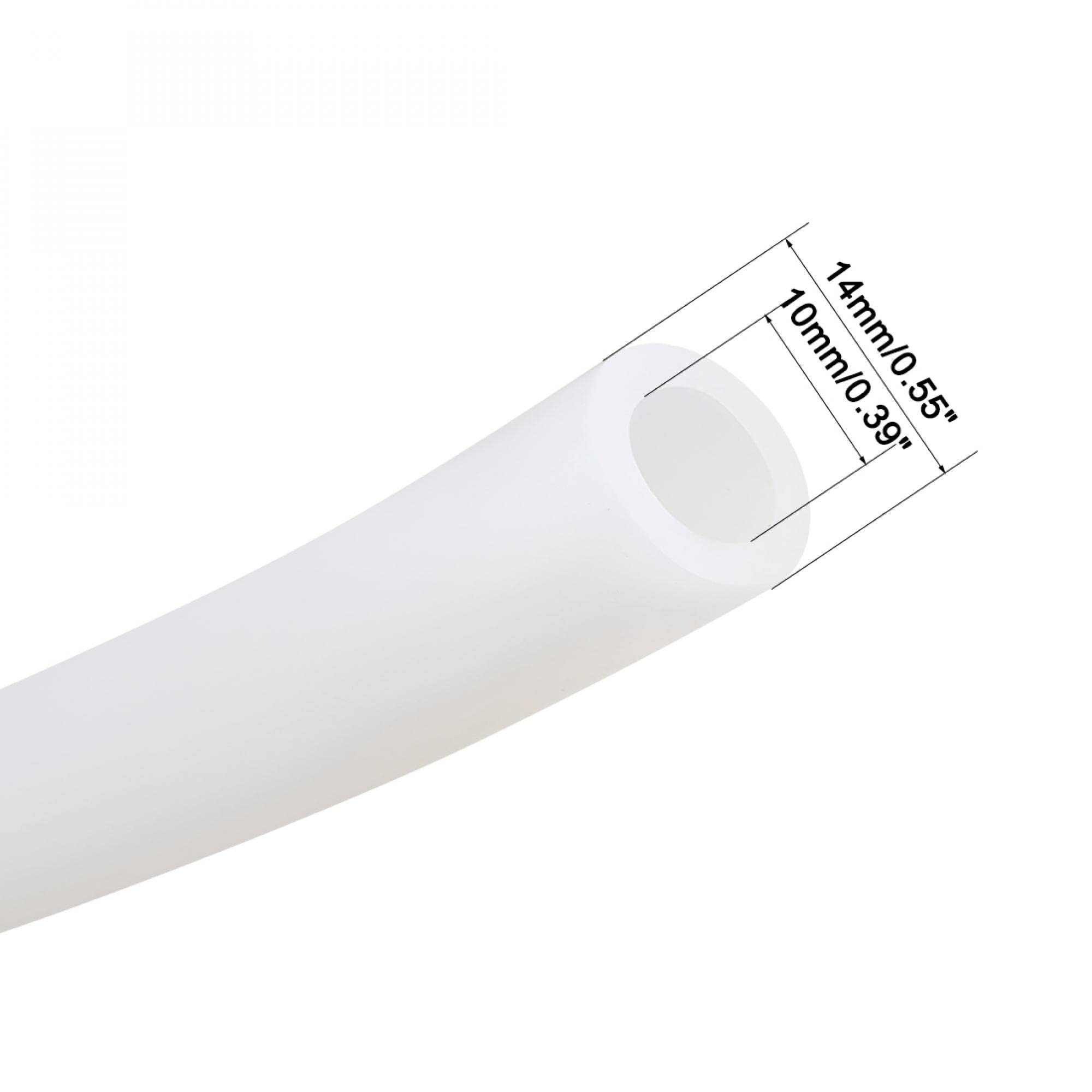 Sourcing Map Tuyau En Silicone 10mm ID X 14mm OD 1 Mètre De Long Tuyau Flexible En Caoutchouc De Silicone Pour Eau Et Air Translucide Pour Le Transfert D'Eau