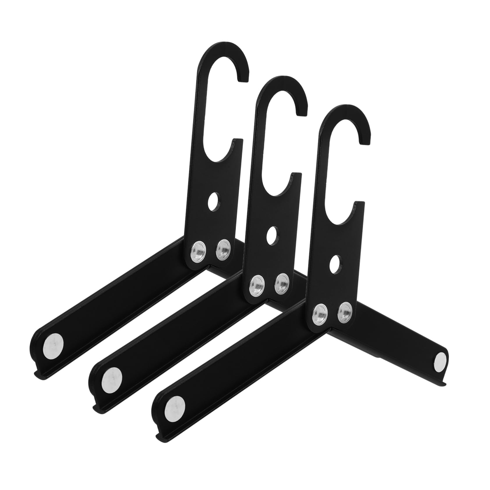 CHILDWEET 3pcs Travel Hanger Tshirt Trouser Foldable Hangers Load Laundrydry Wall Hanger Hook Shirt Hangers Kit Cloth Rack Savers Clip Hanger Velvet Hangers Poster Wire Black Stainless Steel