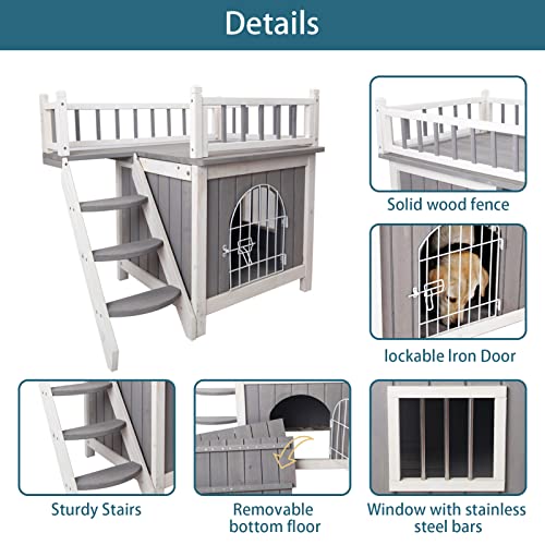 Petsfit Dog House Cat Houses for Indoor Cats, Dog Houses for Small Dogs with Side Window, Connect The Pet Stairs (Modern… - Image 3