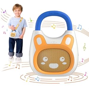 alilo Pocket Bunny Portable Kids Music Player, Musical Toys for Toddlers 1-3-5, Preloaded 120+ Stories/Music/Lullabies/White Noise,High Fidelity Sound Travel Bluetooth Speaker (with Strap and Ring)
