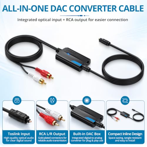 Image of AUTOUTLET 192kHz SPDIF to RCA Converter with Dolby AC-3 DTS 5.1ch