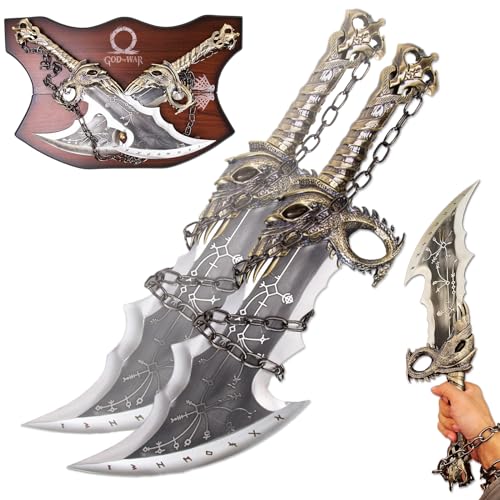 Image of God of War Sword Kratos Bades of Chaos Metal 1:1 Replica for Cosplay Display Decorations and Gift Black