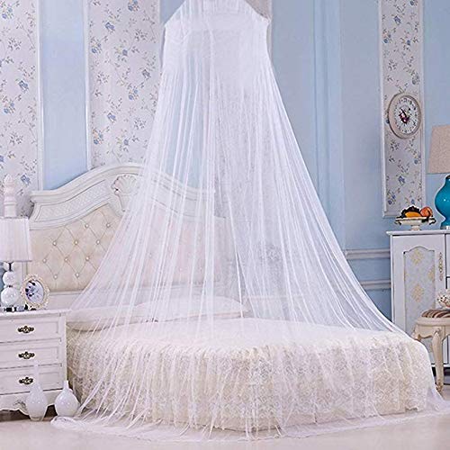Krismya White Mosquito Bed Net Large Screen Netting Bed Canopy Circular Curtain/Keeps Away Insects & Flies For Home & Travel #TOP4