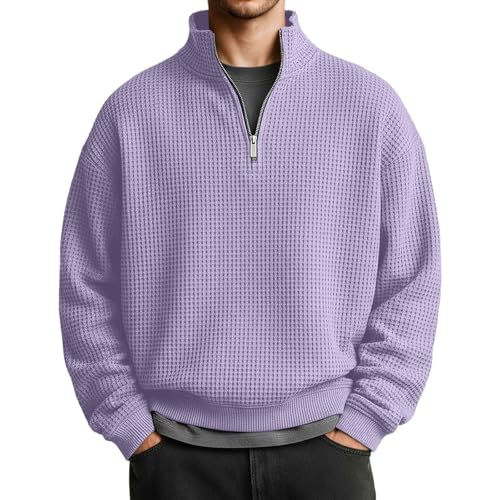 Sweat-shirt pour homme à fermeture éclair longue conçu en tissu doux et durable