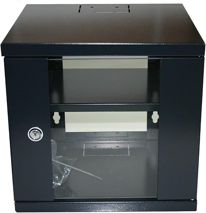 Rack Mini Mural 10" 6U Negro con Accesorios