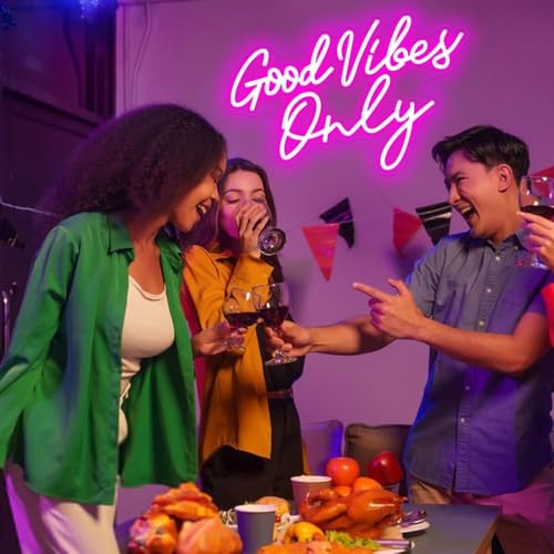 Good Vibes Only Neon Sign, Good Vibes Neon Signs for Wall Decor, Beautiful Pink Neon Light Sign for Girls Bedroom Decoration, Party, Birthday, Wedding, Salon Shopping Mall Home Wall Decor - Image 5