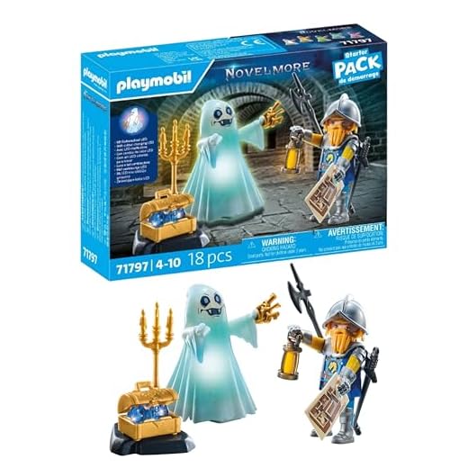 PLAYMOBIL | Novelmore | Fantasma Luminoso e Cavaliere | Giocattoli per bambini dai 4 anni in su | 71797