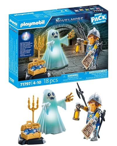 PLAYMOBIL | Novelmore | Fantasma Luminoso e Cavaliere | Giocattoli per bambini dai 4 anni in su | 71797