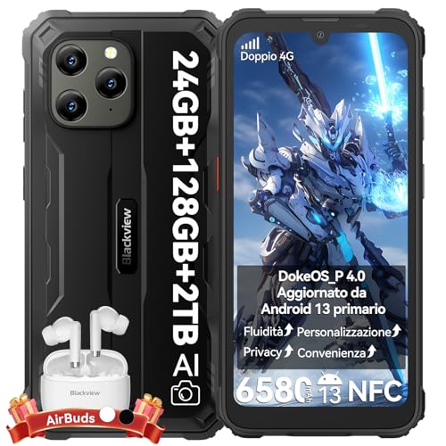 Blackview BV5300Plus Smartphone Robusto, 24GB+128GB/1TB, 6580mAh, 6.1" HD+, Dual SIM, IP68/IP69K
