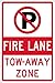 NO PARKING GRAPHIC, FIRE LANE, TOW-AWAY ZONE, 18X12, .063 ALUM (2 Pack)