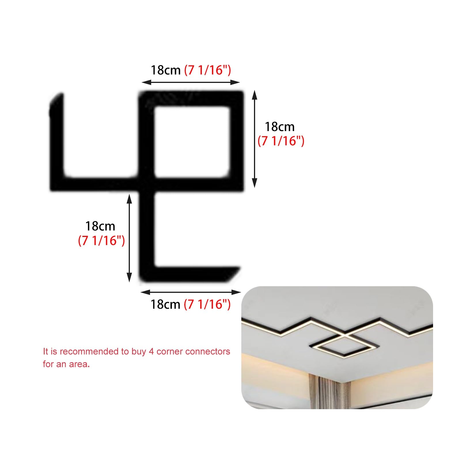 Perfil de aluminio de moldura de corona de canal LED, moldura de techo con zócalo para tiras de luces, juego de cala de 28 m