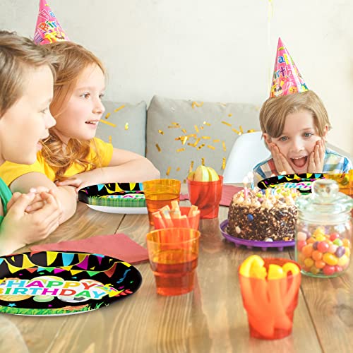 Image of Sports Party Plates Napkins Sports Happy Birthday Party Tableware Baseball Football Soccer Basketball Rugby Disposable Paper Plates Napkins for Boy Birthday Decoration Supplies Favors 24 Guests