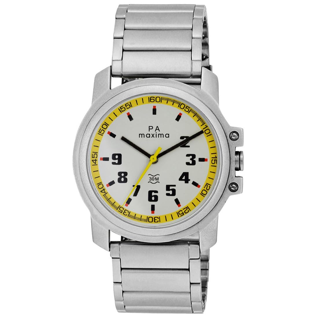 Maxima Stainless Steel Analog White Dial Men Watch - 34866Cmgi, Silver Band (B074K8ZJ4J) Amazon Price History, Amazon Price Tracker