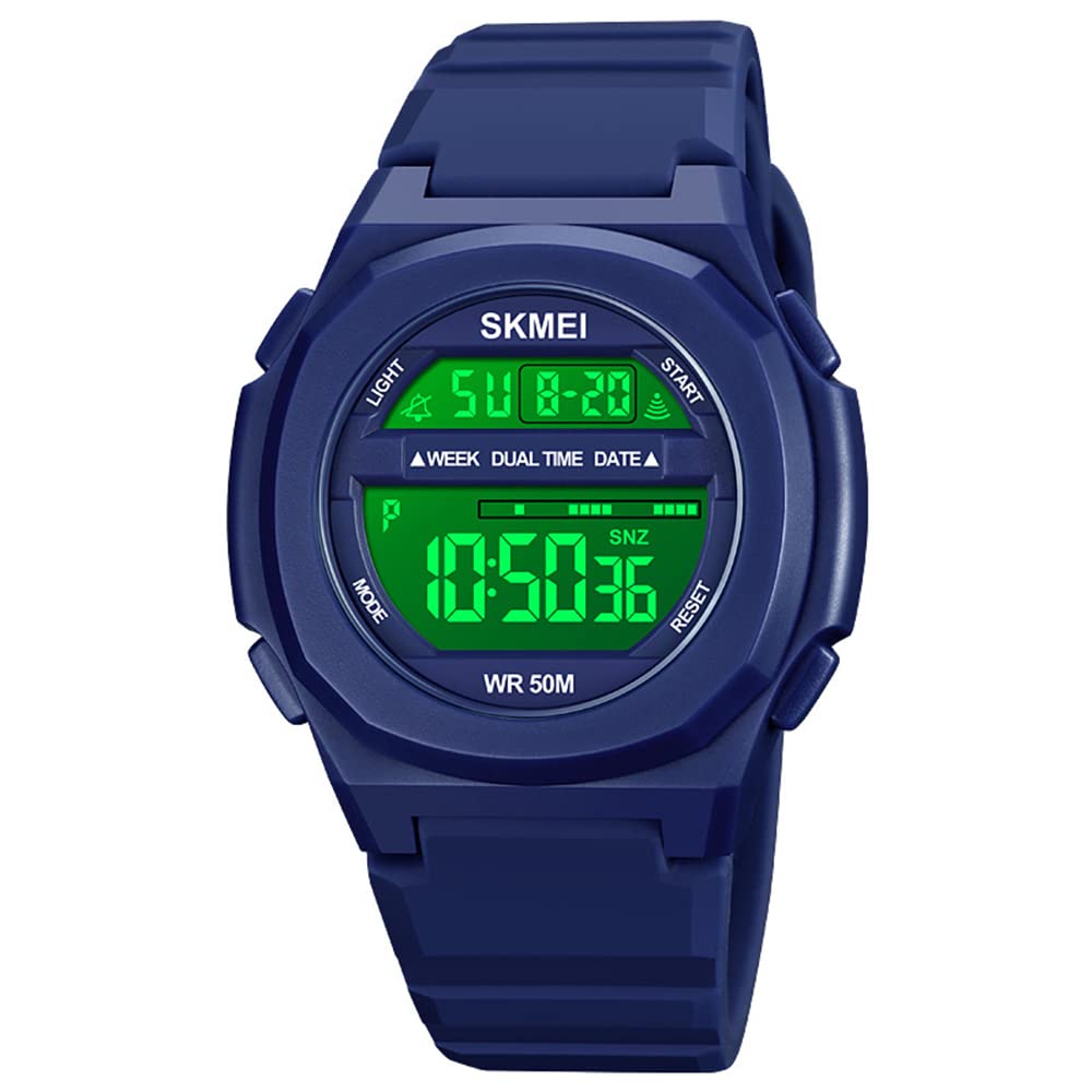 MASTOP Orologio da uomo militare multifunzione digitale a LED, impermeabile fino a 5 atm, stile militare, doppio display, sveglia, orologio sportivo al quarzo