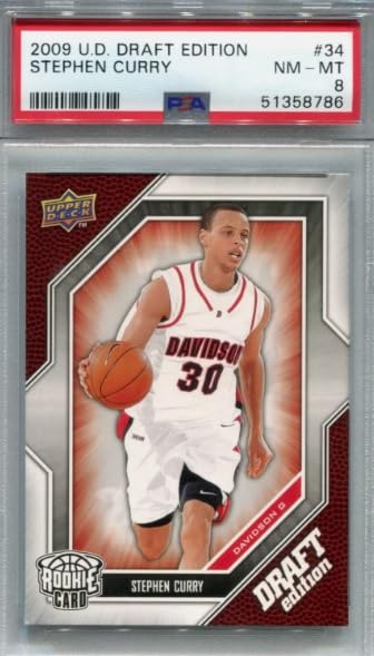 2009-10 Upper Deck Draft Edition Steph Stephen Curry Graded PSA 8 NM-MINT NBA Basketball Rookie Card #34