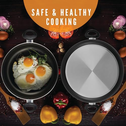 AZS Stock Pot Non Stick Large Casserole Pot - Cooking Pot Grey 24cm / 4.5 Litre stockpots with Glass Lid Heat-Resistant Handles for Easy Cookware - Image 5