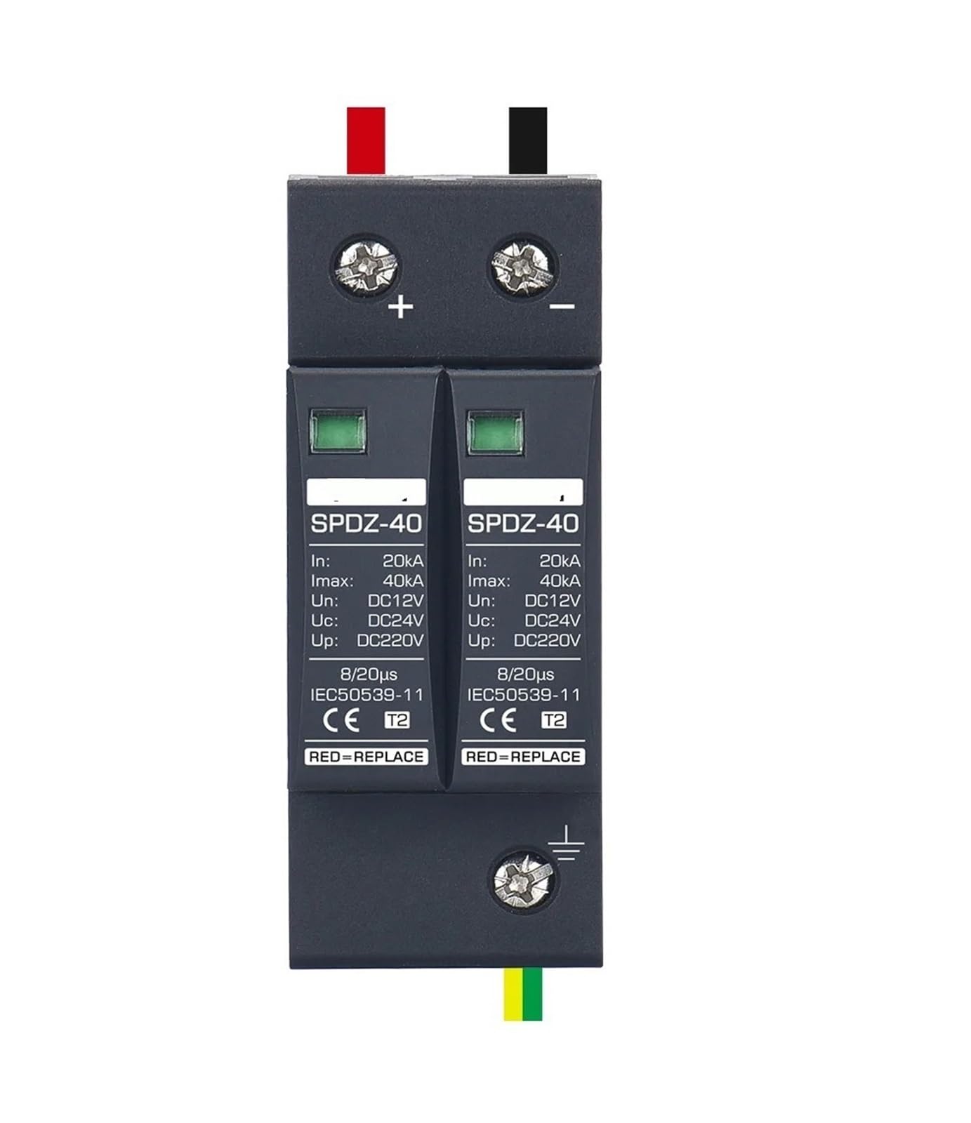 Parafoudre photovoltaïque DC 2P 12V protégeant vos installations