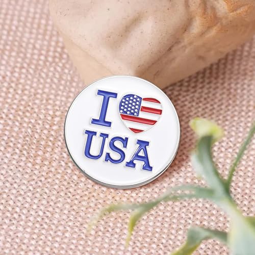 Image of Rhinestone Brooch Pins for Women, Vintage Crystal Enamel Brooches, American Flag Pin Patriotic Lapel Pins Gift for Suit Clothes Bag Accessories