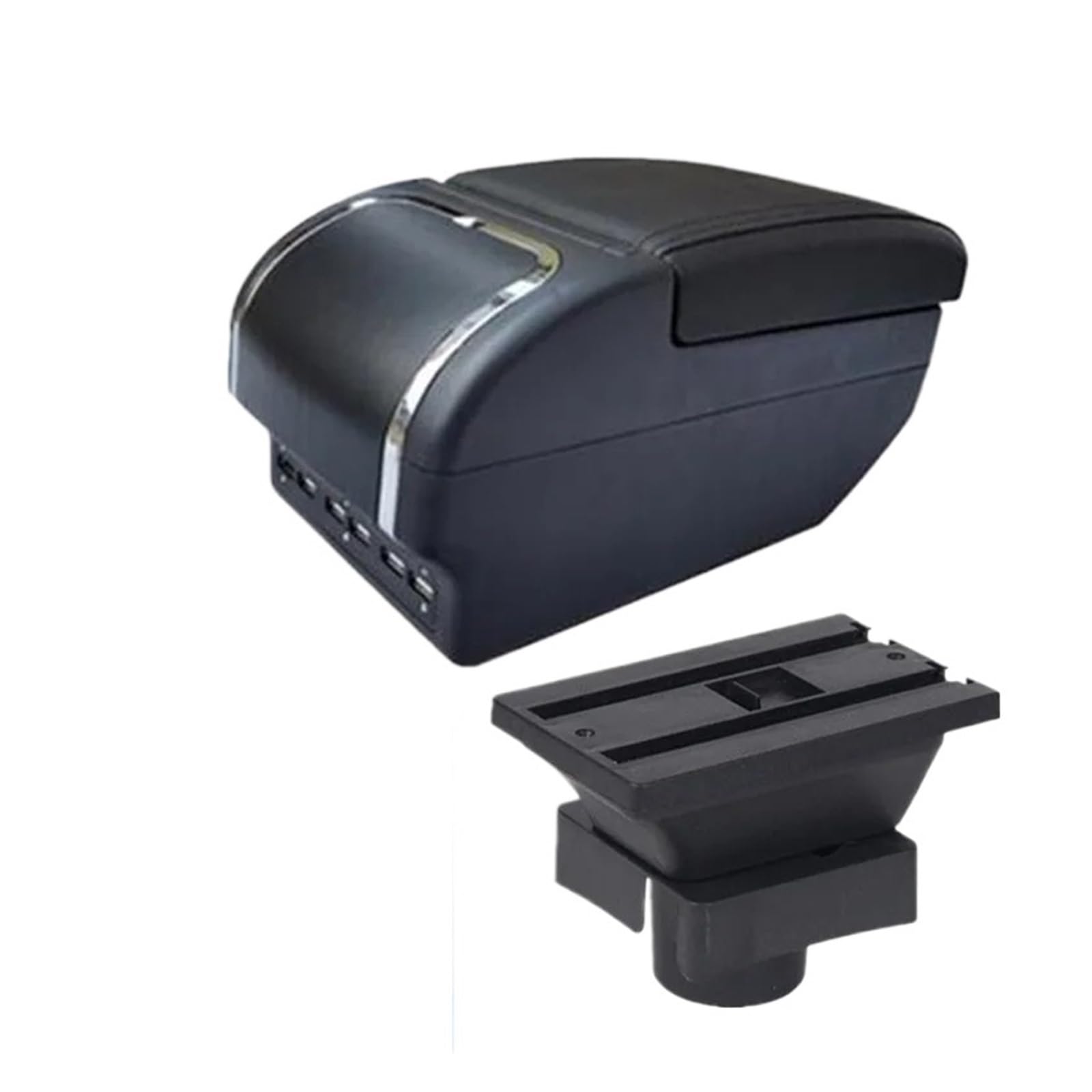 Umdjju E Black Line 9Usb For Citroen For C4 Hatchback 2004-2010 Car Armrest Box Central Storage Interior Dedicated Retrofit Accessories Car Centre Console Armrest Box(E Black Line 9Usb)
