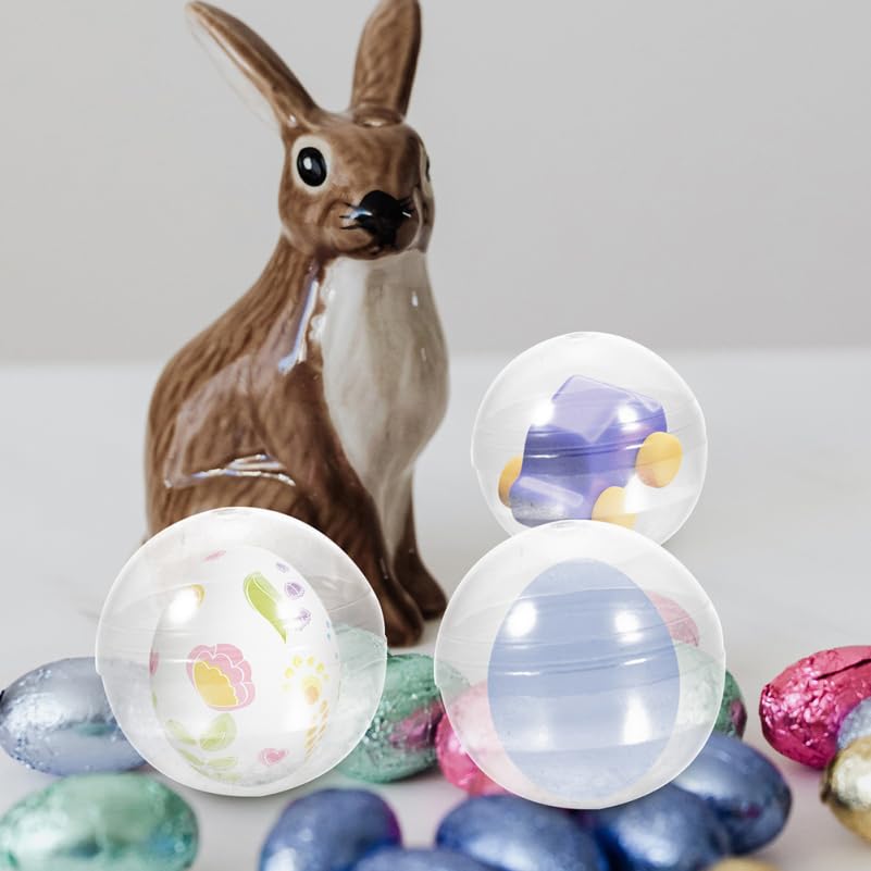 STOBAZA Confezione da 20 palline in plastica trasparenti e riempibili, capsule rotonde da 8 cm, per macchine per artigli, giocattoli, conservazione e decorazione