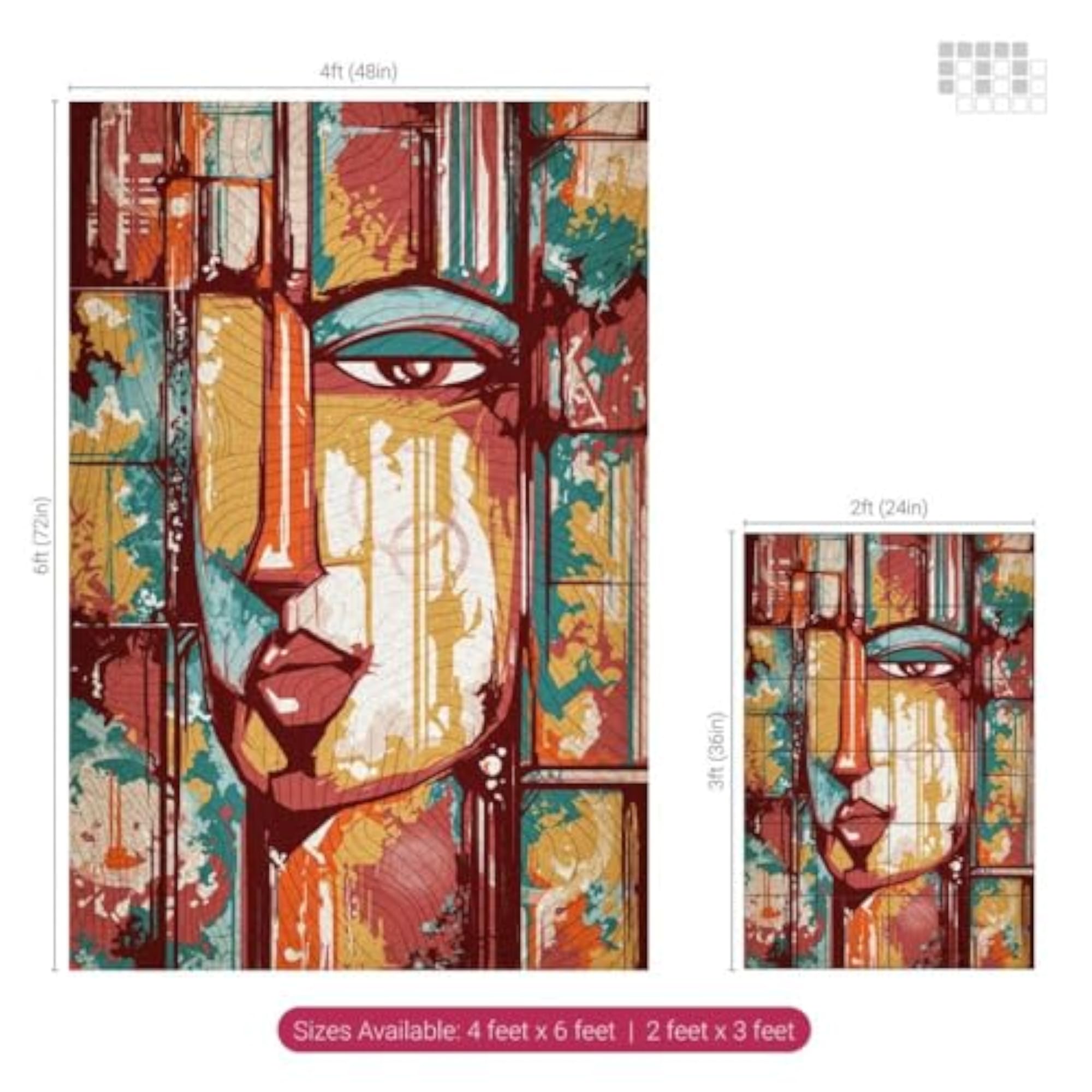 Abstrac Face Wall Tile Accent Peel and Stick Wall Tiles