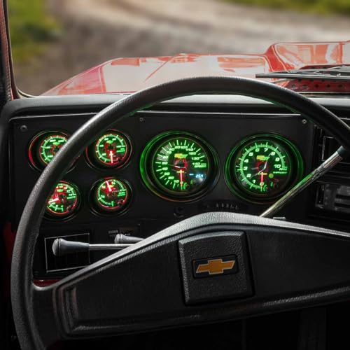 Glowshift GS-DASH-01-C7-6G-1 6-Gauge Cluster Package Compatible With Chevy C10 1973-1987 - Black 7 Color Speedometer, Tach, Oil Pressure, Water Coolant Temp, Fuel Level & Volt Gauges - Direct Fit Dashboard Panel Pod thumb #2