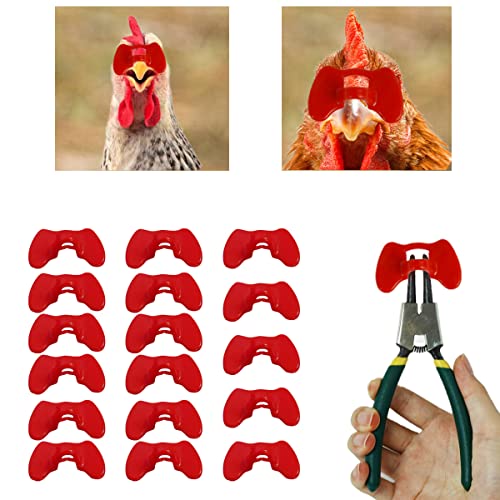 Weilan Pinless Peepers with Pliers Chickens Blinders Pheasant Poultry Spectacles Goggles(Red/Middle)
