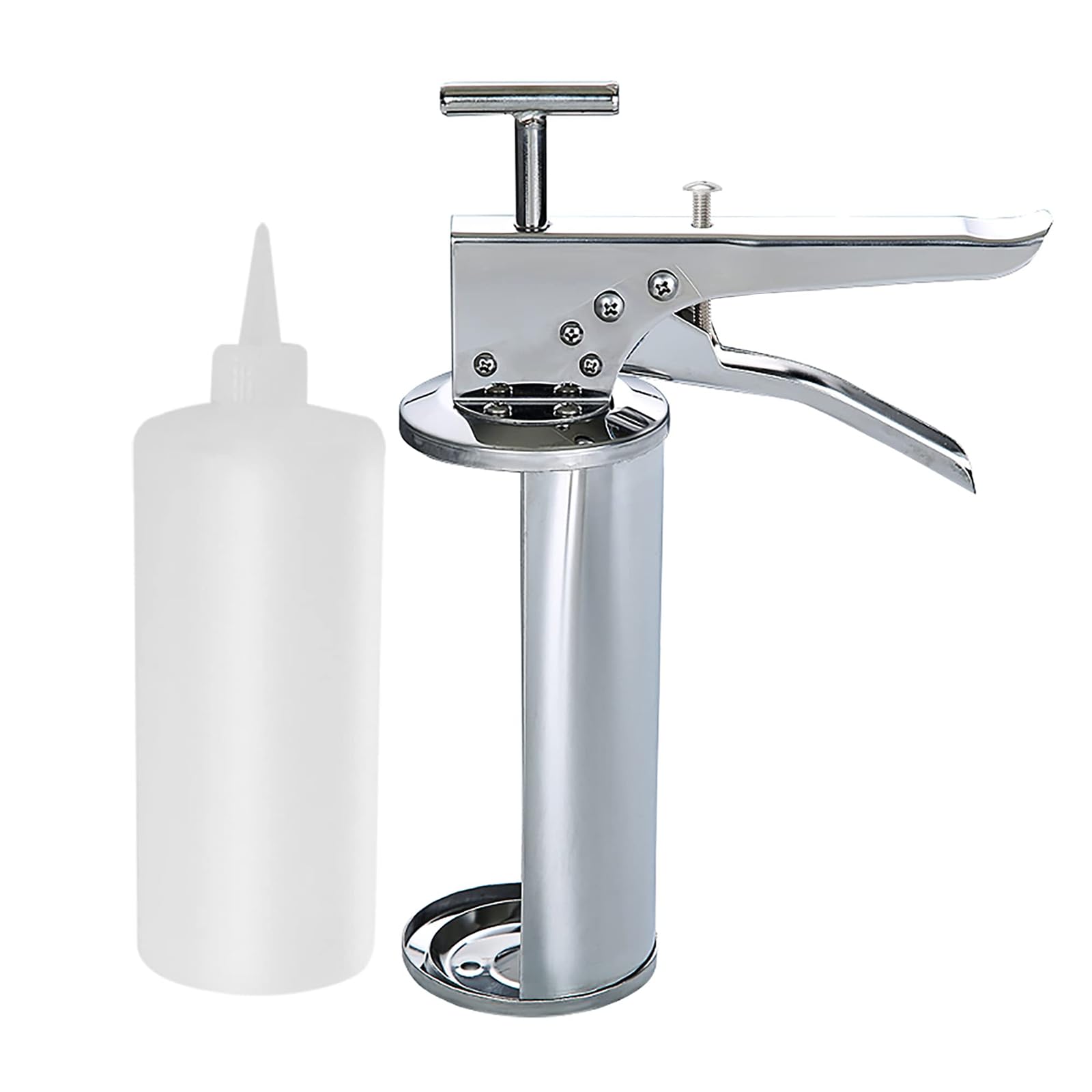 FfiMe Dispensador de Salsa, Pistola de Salsa para Hamburguesas de Acero Inoxidable, dispensador de Crema Agria, Botella con dispensador, para Cocina, Ensalada de Tomate, Salsa de Fresa