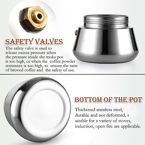 Ditosh Stovetop Espresso Maker Stainless Steel Moka Pot Espresso Maker Percolator Italian Coffee Maker Capable Moka Coffee Machine Cafe Percolator Maker For Home & Camping-12Cup #TOP5