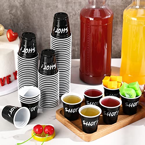 200 Pieces Disposable Shot Glasses 2 Oz Shot Cups Plastic Party Favor Cups For Birthday Bachelorette Holiday Party Drinking Serving Snacks Samples Condiments And Tastings (Black) #TOP5