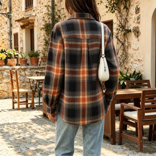 Button Down Shirts for Women Gingham Casual Long Sleeve Henley Shirts - image 2