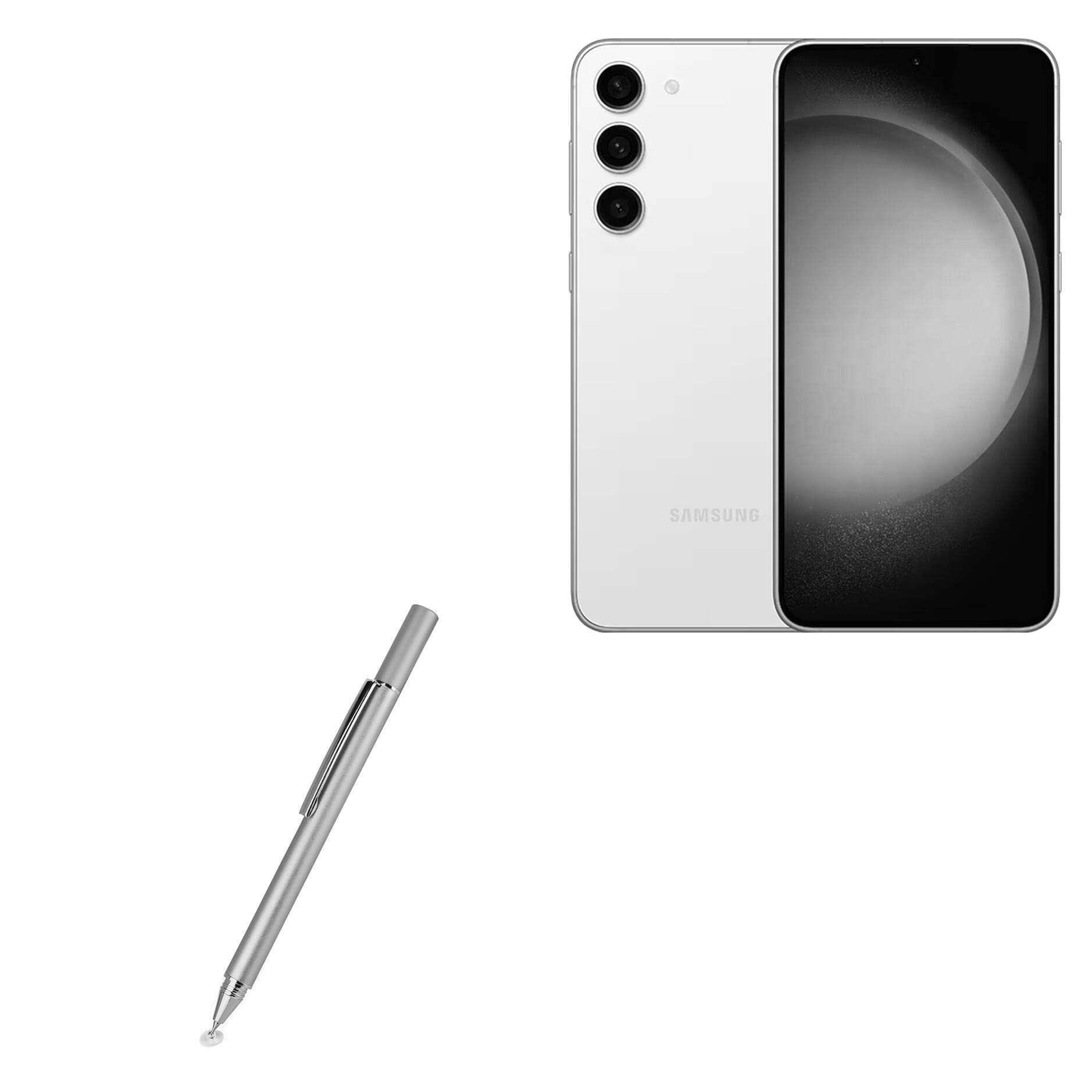 BoxWave Stylus Pen Compatible with Samsung Galaxy S23+ - FineTouch Capacitive Stylus, Super Precise Stylus Pen for Samsung Galaxy S23+ - Metallic Silver